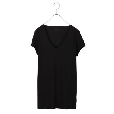 ＜シーク/SEEK＞ 年間素材/Uネックシャツ/ビズポロ用/汗ジミ防止/袖短め(EE2715) ブラック 【三越・伊勢丹/公式】