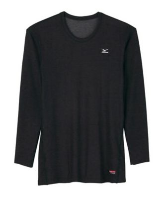 ＜ミズノ＞ 【ブレスサーモ】メンズ クルーネック長袖シャツ(A2JA5509) 09・ブラック 【三越・伊勢丹/公式】