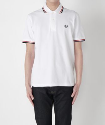 ＜フレッドペリー/Fred Perry＞ ポロシャツ(M12N) 100・ホワイトxレッド 【三越・伊勢丹/公式】