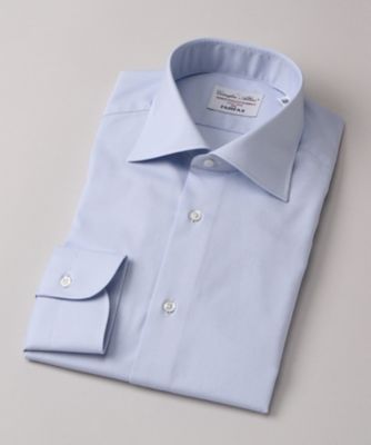 ＜フェアファクス/FAIRFAX＞ ワイドカラー/ツイル生地/長袖ドレスシャツ(N3002) サックス 【三越・伊勢丹/公式】