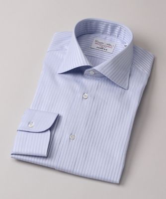 ＜フェアファクス/FAIRFAX＞ ワイドカラー/シャドーストライプ柄/長袖ドレスシャツ(N3003) ピンク 【三越・伊勢丹/公式】