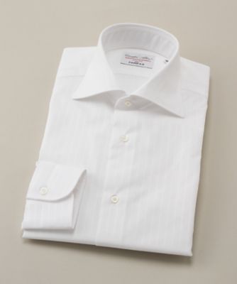 ＜フェアファクス/FAIRFAX＞ ワイドカラー/シャドーストライプ柄/長袖ドレスシャツ(N5001) 【三越・伊勢丹/公式】