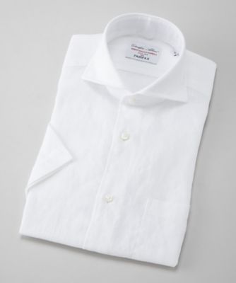 【SALE（三越）】＜フェアファクス/FAIRFAX＞ 【S】カッタウェイカラー/リネンシャツ/ドレスシャツ(6114) ホワイト 【三越・伊勢丹/公式】