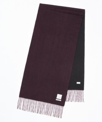 ＜フェアファクス/FAIRFAX＞ 薄手/幅広 カシミヤリバーシブルマフラー(FK1610) ワイン 【三越・伊勢丹/公式】