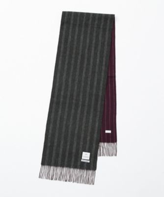 【SALE（三越）】＜フェアファクス/FAIRFAX＞ ドレスストライプ カシミヤリバーシブル マフラー(FK1212) グレー 【三越・伊勢丹/公式】