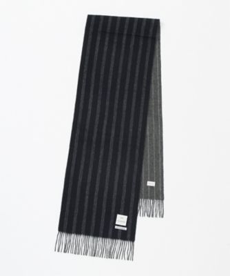 【SALE（三越）】＜フェアファクス/FAIRFAX＞ ドレスストライプ カシミヤリバーシブル マフラー(FK1212) ダークネイビー 【三越・伊勢丹/公式】