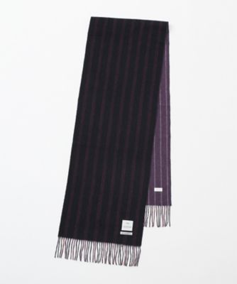【SALE（三越）】＜フェアファクス/FAIRFAX＞ ドレスストライプ カシミヤリバーシブル マフラー(FK1212) ネイビー 【三越・伊勢丹/公式】