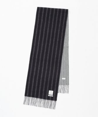 【SALE（三越）】＜フェアファクス/FAIRFAX＞ ドレスストライプ カシミヤリバーシブル マフラー(FK1212) パープル 【三越・伊勢丹/公式】