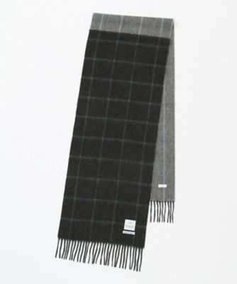 【SALE（三越）】＜フェアファクス/FAIRFAX＞ パネル切替 2トーンカシミヤマフラー チェック(SE1631) ブラック 【三越・伊勢丹/公式】