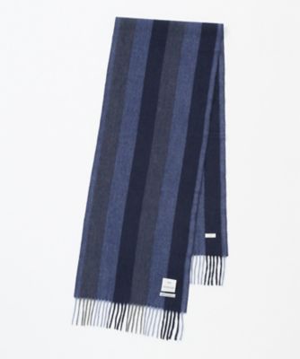 【SALE（三越）】＜フェアファクス/FAIRFAX＞ イーブンストライプ マルチカラー カシミヤマフラー(SE1632) ネイビー 【三越・伊勢丹/公式】