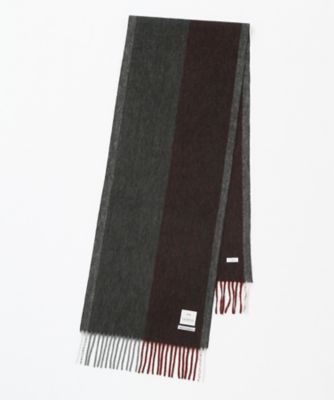 【SALE（三越）】＜フェアファクス/FAIRFAX＞ バーチカルバネル カシミヤマフラー(SE1633) ワイン 【三越・伊勢丹/公式】