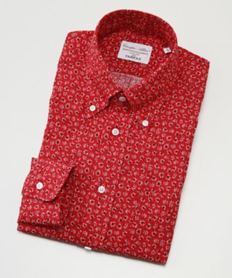 【SALE（伊勢丹）】＜フェアファクス/FAIRFAX＞ 【S】BDリネンプリントシャツ(7013) 45・レッド 【三越・伊勢丹/公式】
