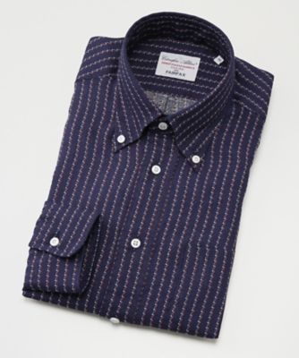 【SALE（伊勢丹）】＜フェアファクス/FAIRFAX＞ 【S】BDリネンプリントシャツ(7013) 17・ネイビー 【三越・伊勢丹/公式】