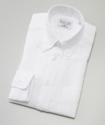 ＜フェアファクス/FAIRFAX＞ BDリネン無地シャツ(7014) 00・ホワイト 【三越・伊勢丹/公式】