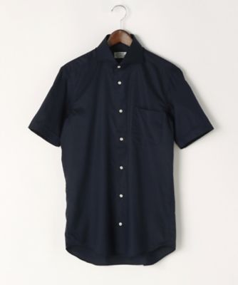 【SALE（三越）】＜フェアファクス/FAIRFAX＞ 【S】CWロイヤルオックス半袖シャツ(7350) 18・ネイビー 【三越・伊勢丹/公式】