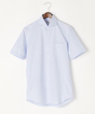 【SALE（三越）】＜フェアファクス/FAIRFAX＞ 【S】CWツイル無地半袖シャツ(7352) 13・サックス 【三越・伊勢丹/公式】
