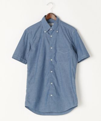 【SALE（三越）】＜フェアファクス/FAIRFAX＞ 【S】BDデニム半袖シャツ(7355) 15・ブルー 【三越・伊勢丹/公式】