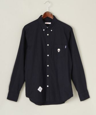 ＜サンシックスティーエイト＞ スカル刺繍オックス無地シャツ(S7F02S) 18・ネイビー 【三越・伊勢丹/公式】