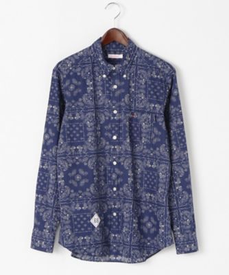 ＜サンシックスティーエイト＞ バンダナ柄総柄シャツ(S7F10S) 17・ネイビー 【三越・伊勢丹/公式】