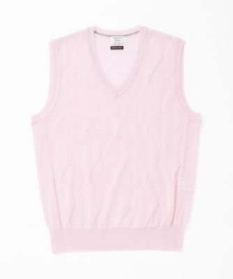 ＜デトワー/Detour＞ リンクス編みVネックベスト(65075199) 102・ピンク 【三越・伊勢丹/公式】