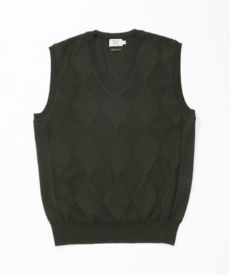 ＜デトワー/Detour＞ リンクス編みVネックベスト(65075199) 503・グリーン 【三越・伊勢丹/公式】