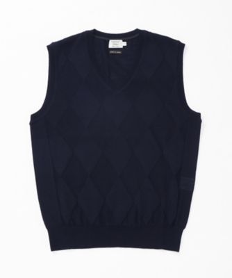 ＜デトワー/Detour＞ リンクス編みVネックベスト(65075199) 705・ネイビー 【三越・伊勢丹/公式】