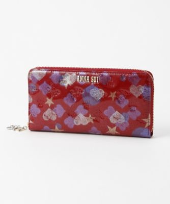 ANNA SUI スパーキー 長財布 がま口黒 光沢 星 ハート ラメ