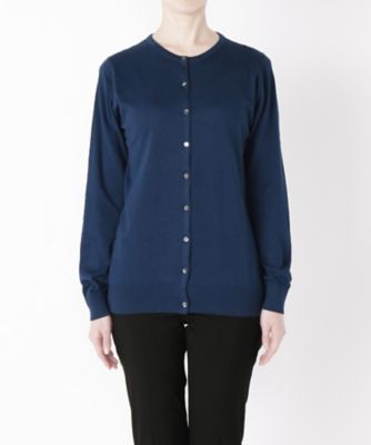 ＜ジョン スメドレー＞丸首カーディガン 019-ISLINGTON インディゴ