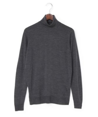 ＜ジョンスメドレー/JOHN SMEDLEY＞ タートルネックセーター(BELVOIR) チャコール 【三越・伊勢丹/公式】
