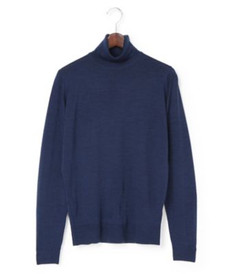 ＜ジョンスメドレー/JOHN SMEDLEY＞ タートルネックセーター(BELVOIR) インディゴ 【三越・伊勢丹/公式】