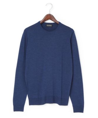 ＜ジョンスメドレー/JOHN SMEDLEY＞ 丸首セーター(KENNAUGH) インディゴ 【三越・伊勢丹/公式】
