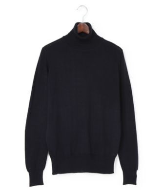 ＜ジョンスメドレー/JOHN SMEDLEY＞ タートルネックセーター(A3742) ミッドナイト 【三越・伊勢丹/公式】