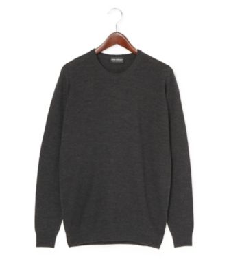 ＜ジョンスメドレー/JOHN SMEDLEY＞ クルーネックセーター(A3741) チャコール 【三越・伊勢丹/公式】