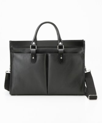 ＜ステファノマーノ/STEFANOMANO＞ ▼レザーブリーフケース(SOMH0C06) ブラック 【三越・伊勢丹/公式】