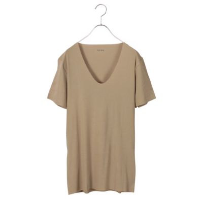 ＜シーク/SEEK＞ ▼年間素材/Uネックシャツ/定番(EE3315) ベージュ 【三越・伊勢丹/公式】