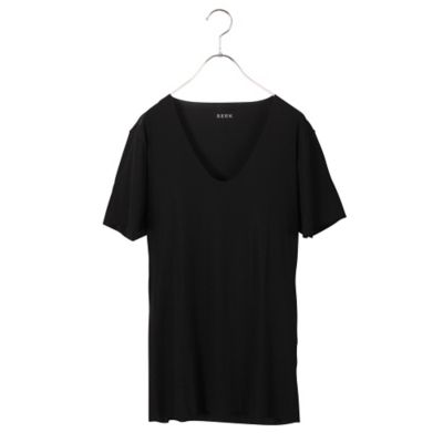 ＜シーク/SEEK＞ ▼年間素材/Uネックシャツ/定番(EE3315) ブラック 【三越・伊勢丹/公式】