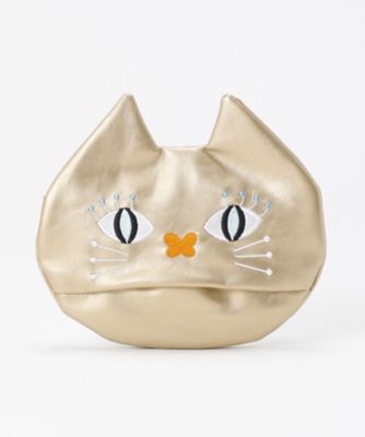 ＜アナ スイ/ANNA SUI＞ 猫ファスナーポーチ(109606-7601) ゴールド 【三越・伊勢丹/公式】