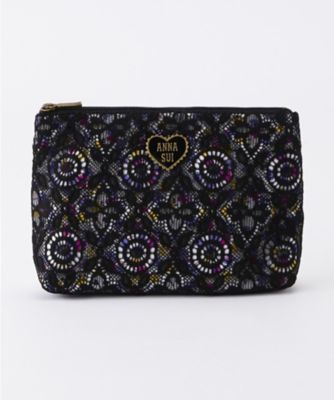 ＜アナ スイ/ANNA SUI＞ レースx小花柄ファスナーポーチ(109260-7501) ホワイト 【三越・伊勢丹/公式】