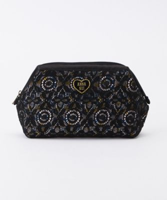 ＜アナ スイ/ANNA SUI＞ レースx小花柄ポーチ 大(110747-7501) グレー 【三越・伊勢丹/公式】