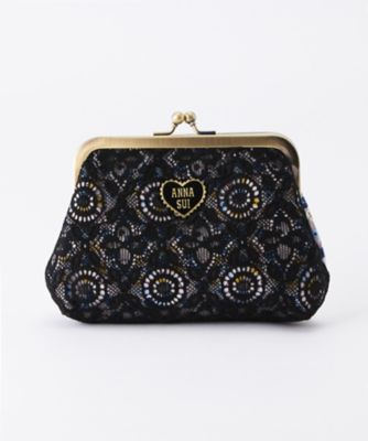＜アナ スイ/ANNA SUI＞ レースx小花柄がま口ポーチ(110730-7501) グレー 【三越・伊勢丹/公式】