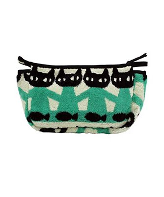 ＜アツコ マタノ＞ 黒猫ブラザーズ ポーチ・ミニバッグ各種 グリーン/ポーチM 【三越・伊勢丹/公式】