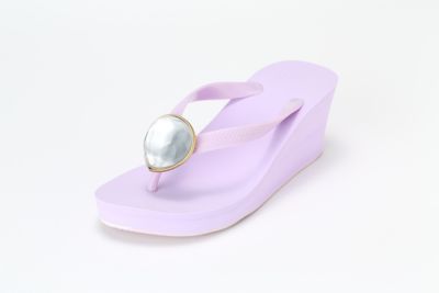 ＜ソレイユ バイププティエ＞4月ダイヤモンド・ウェッジソールサンダル ラベンダー