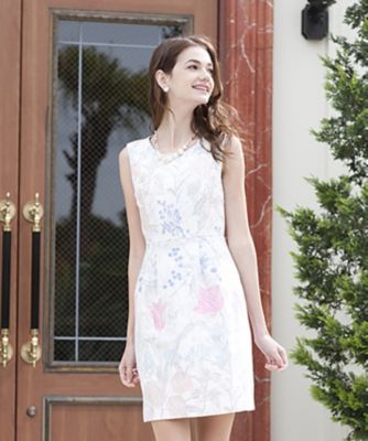 【SALE（三越）】＜ローズティアラ＞ 【Rose Tiara Jewel】ボタニカルジャガードワンピース シロ 【三越・伊勢丹/公式】