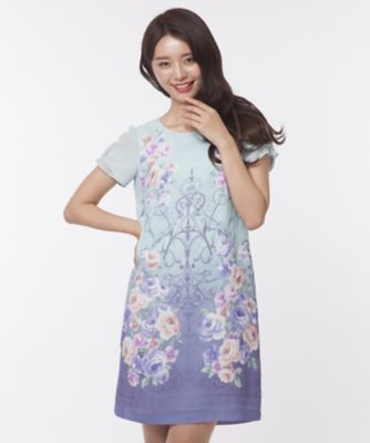 【SALE（三越）】＜ローズティアラ＞ 【WEB限定】オーナメントローズ柄チュニックワンピース ミドリ 【三越・伊勢丹/公式】