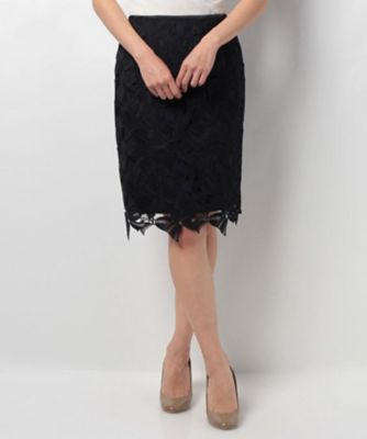 【SALE（三越）】＜ローズティアラ＞ 【セットアップ対応商品】リボンケミカルレースタイトスカート ネービーブルー 【三越・伊勢丹/公式】