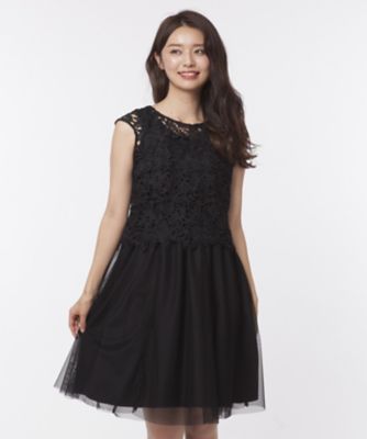 【SALE（三越）】＜ローズティアラ＞ フラワーケミカルレースブラウスセパレートワンピース クロ 【三越・伊勢丹/公式】