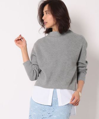 【SALE（三越）】＜ロペ/ROPE'＞ 片畦レイヤードタンクプルオーバー グレー 【三越・伊勢丹/公式】