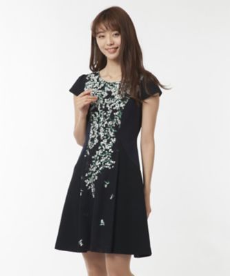 【SALE（三越）】＜ローズティアラ＞ 【Rose Tiara Jewel】すずらん刺繍メッシュワンピース ネービーブルー 【三越・伊勢丹/公式】