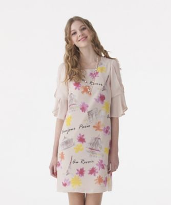 【SALE（三越）】＜ローズティアラ＞ パリ風景プリントチュニックワンピース ピンク 【三越・伊勢丹/公式】