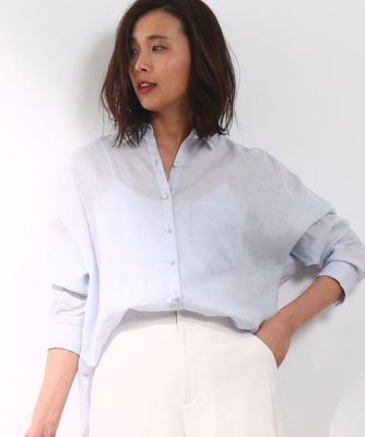 【SALE（伊勢丹）】＜ロペ/ROPE'＞ パールボタンリネンオーバーシャツ サックス 【三越・伊勢丹/公式】